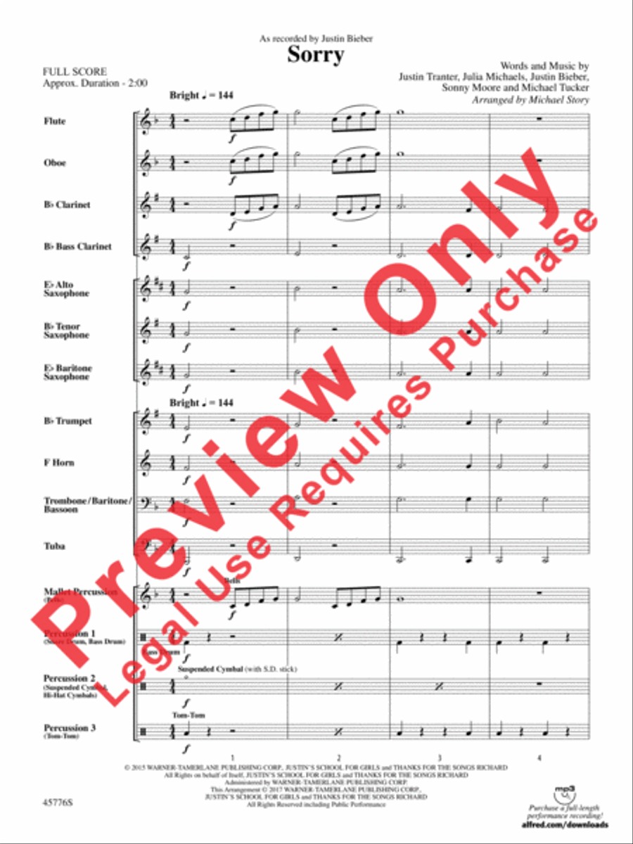 Sorry Concert Band scores gallery preview page 3