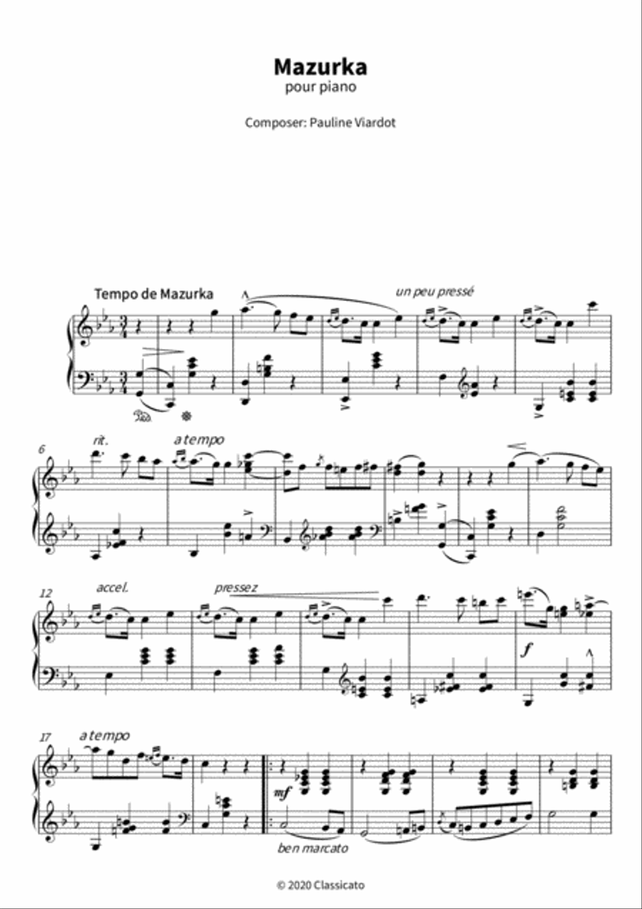 Mazurka Piano Solo scores gallery preview page 3