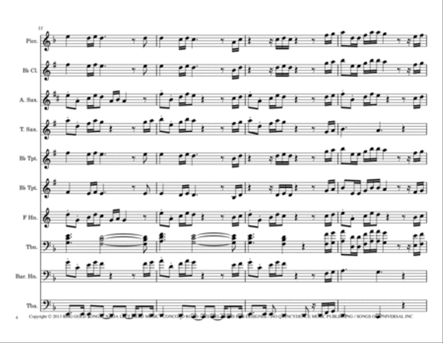 Can't Raise A Man Marching Band scores gallery preview page 4