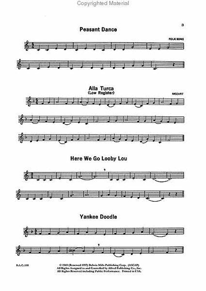 Student Instrumental Course Tunes for Clarinet Technic