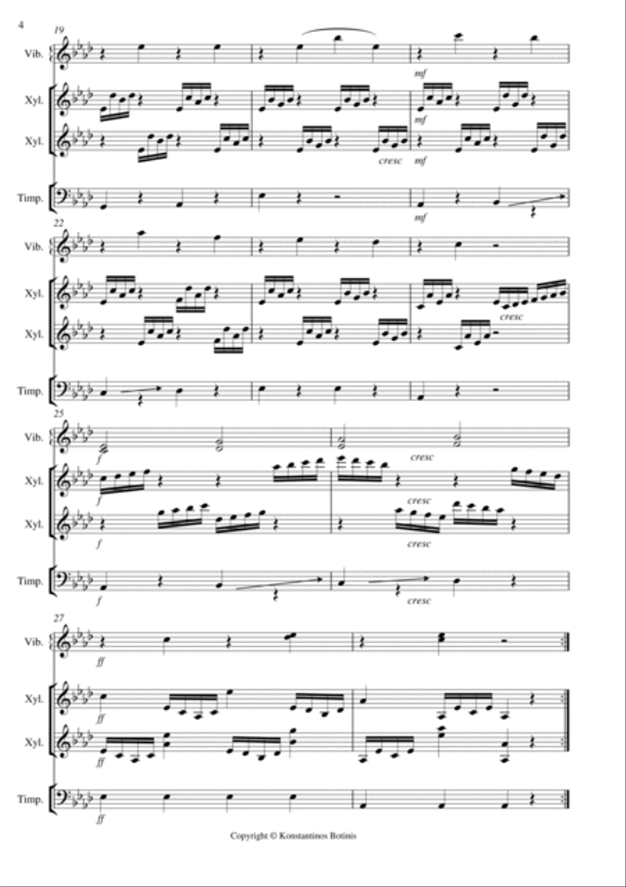 Czerny Etude for percussion quartet Percussion scores gallery preview page 4