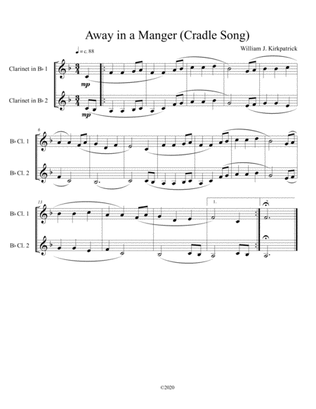 Away in a Manger (Cradle Song) for clarinet duet