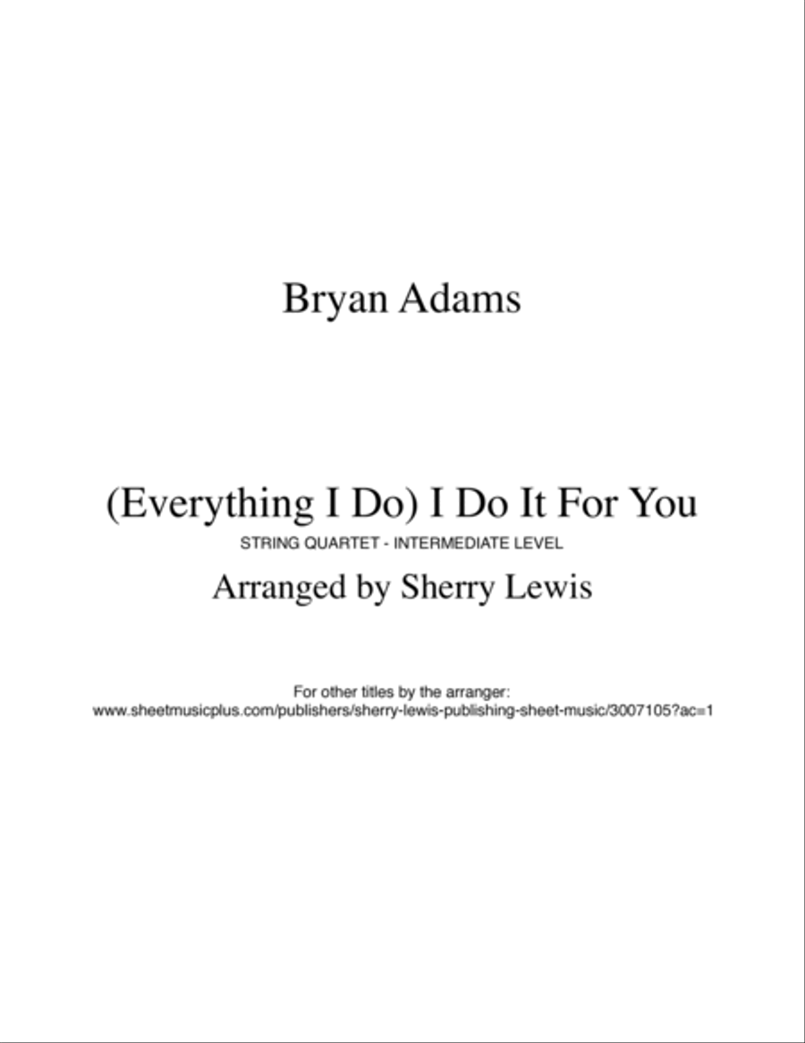(Everything I Do) I Do It For You String Quartet scores gallery preview page 2