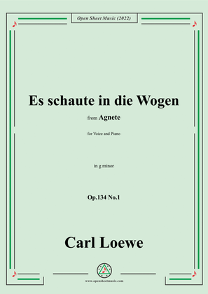 Book cover for Loewe-Es schaute in die Wogen,in g minor,Op.134 No.1,from Agnete