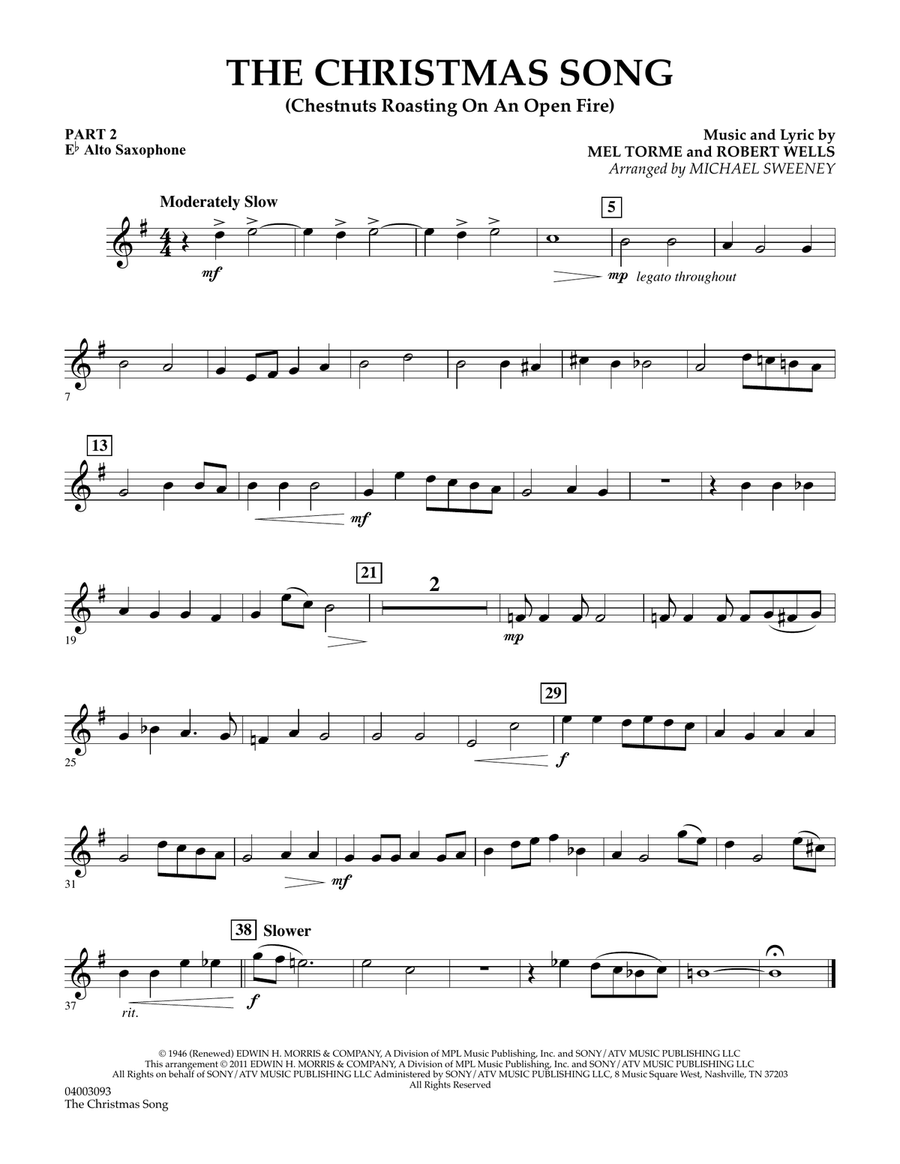 The Christmas Song (Chestnuts Roasting On An Open Fire) - Pt.2: Eb Alto Saxophone Concert Band scores gallery preview page 1