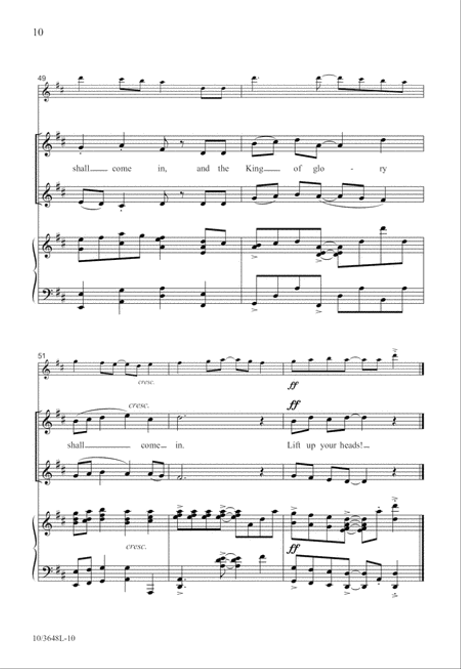 Lift Up Your Heads Lift Up Your Heads Unison Choir scores gallery preview page 10