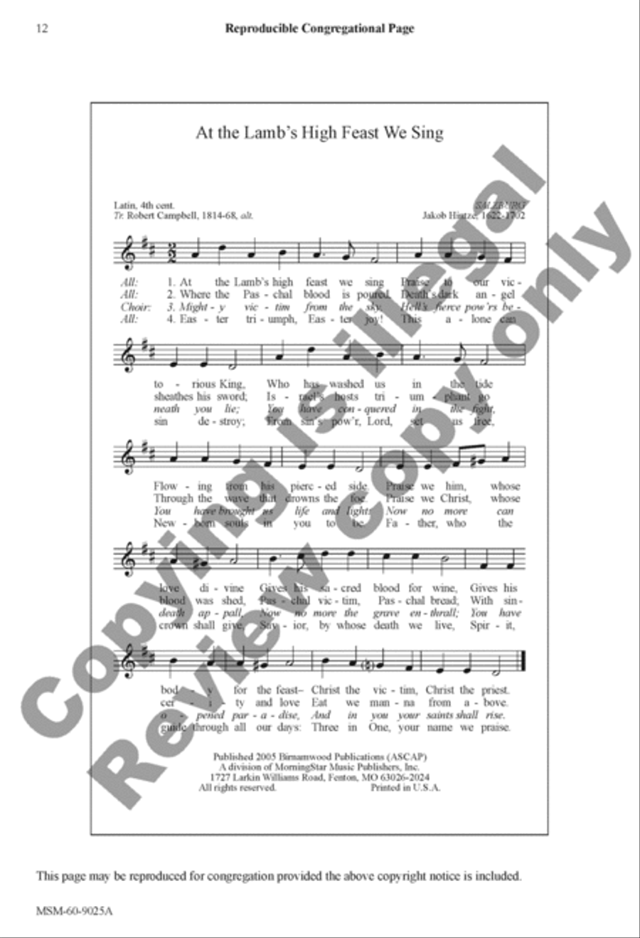 At the Lamb's High Feast We Sing Songs of Thankfulness and Praise 4-Part scores gallery preview page 12