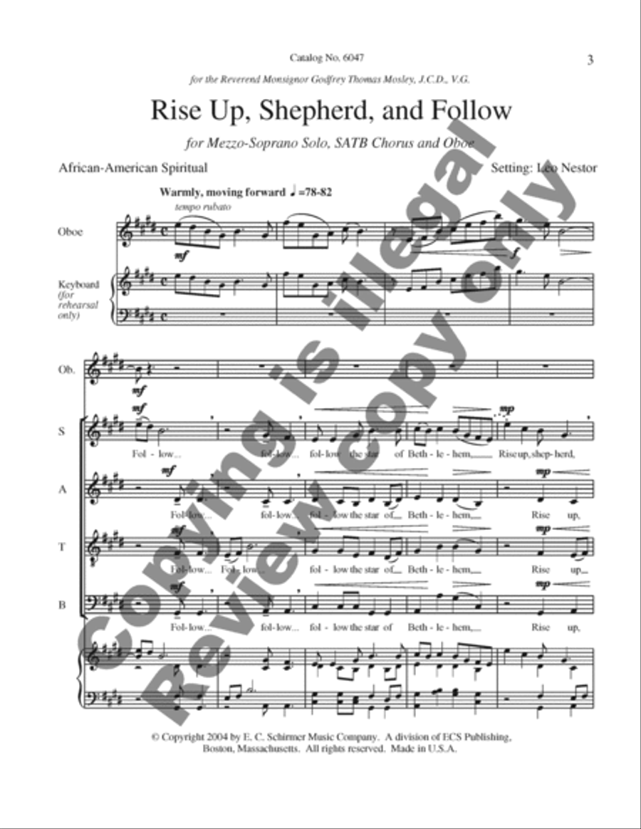 Rise Up, Shepherd, and Follow 4-Part scores gallery preview page 3