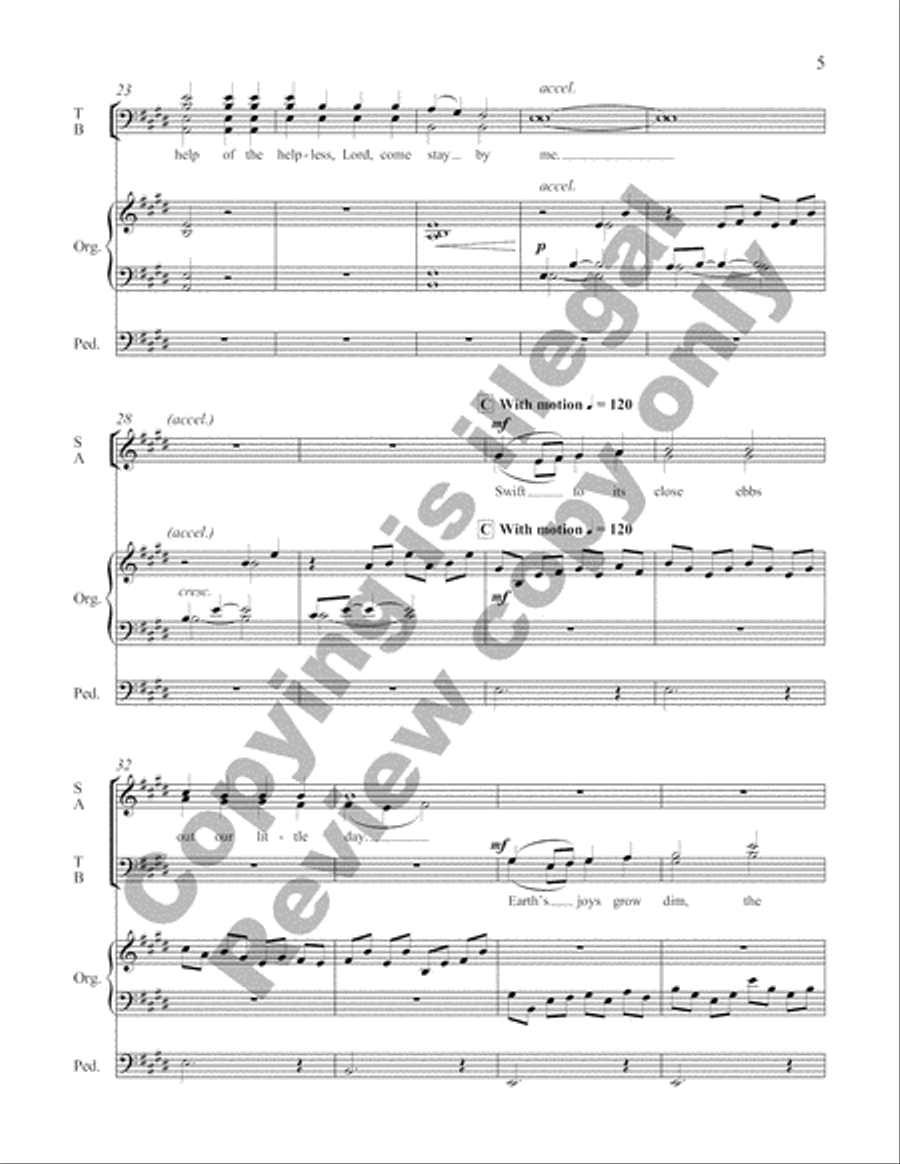 Songs of Faith: 5. Abide With Me 4-Part scores gallery preview page 12