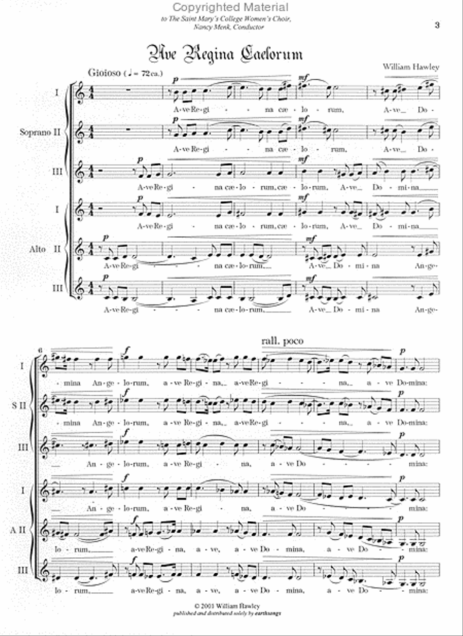 ave regina caelorum Women's Choir scores gallery preview page 2