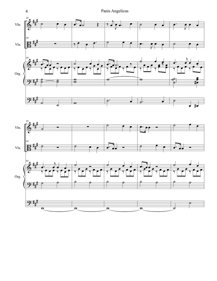 Panis Angelicus (Duet for Violin and Viola - Organ Accompaniment) String Duet scores gallery preview page 5