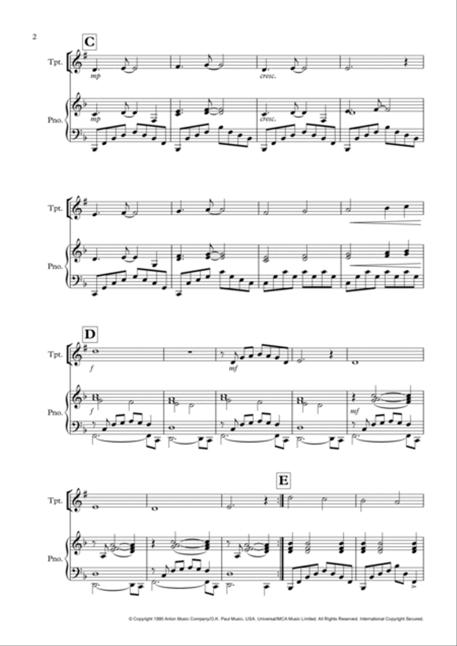 Twin Peaks Theme C Trumpet scores gallery preview page 2