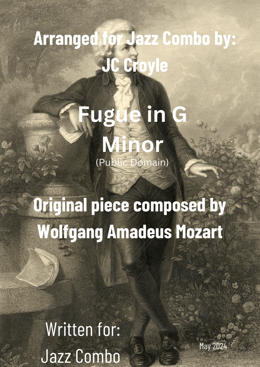 Fugue in G Minor (KV 154, K(6) 358k (1782) Jazz Ensemble scores gallery preview page 1