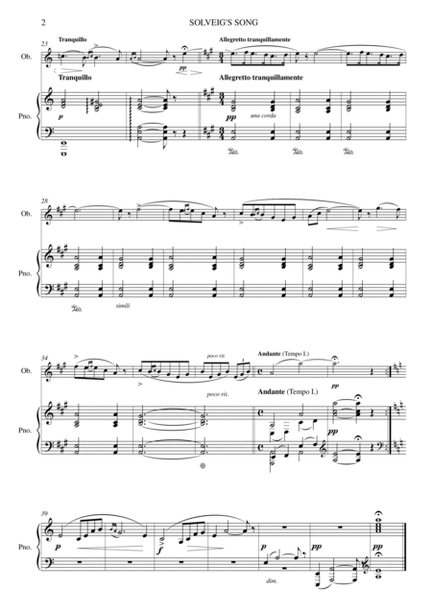 Solveig's Song for Piano & Oboe image number null
