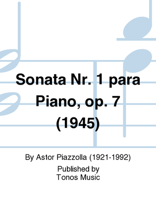 Book cover for Sonata Nr. 1 para Piano, op. 7 (1945)