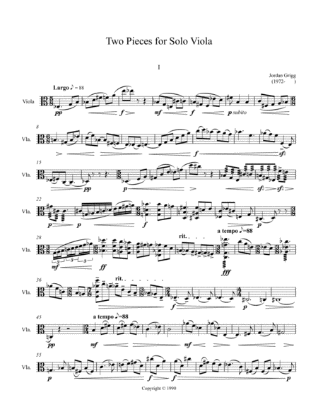 Two Pieces for Solo Viola image number null