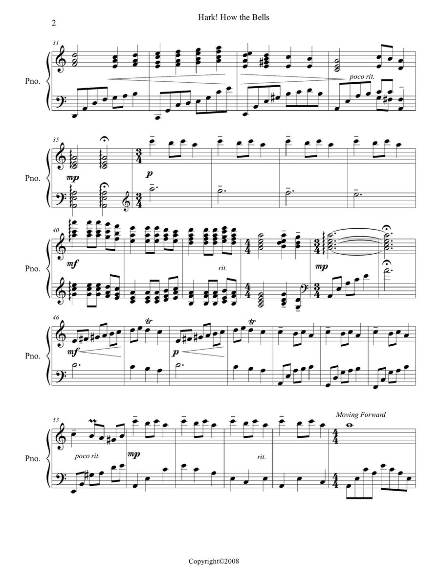 Hark! How the Bells Piano Solo scores gallery preview page 2