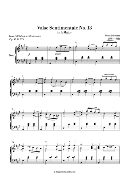 Schubert - Valse Sentimentale No. 13 in A Major - Intermediate image number null