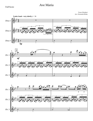 Ave Maria (Franz Schubert) for Oboe Trio