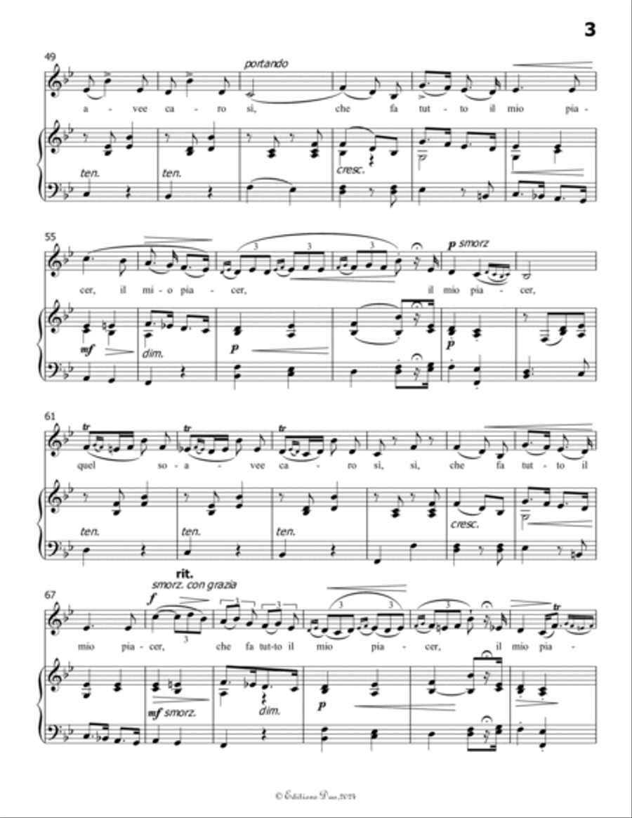 Pur dicesti,o bocca bella, by Antonio Lotti, in B flat Major Voice scores gallery preview page 5