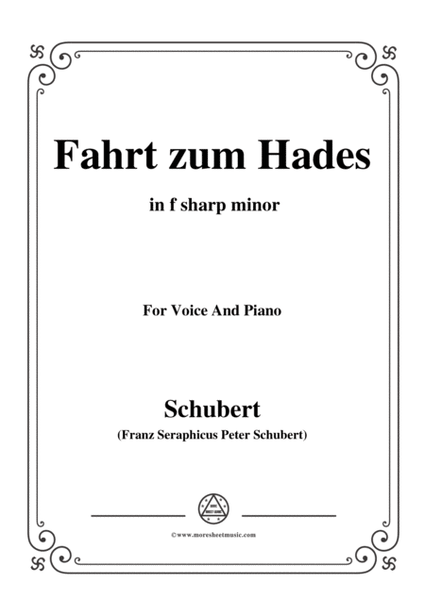 Schubert-Fahrt zum Hades,in f sharp minor,D.526,for Voice and Piano image number null