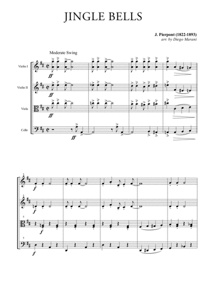 Jingle Bells for String Quartet image number null
