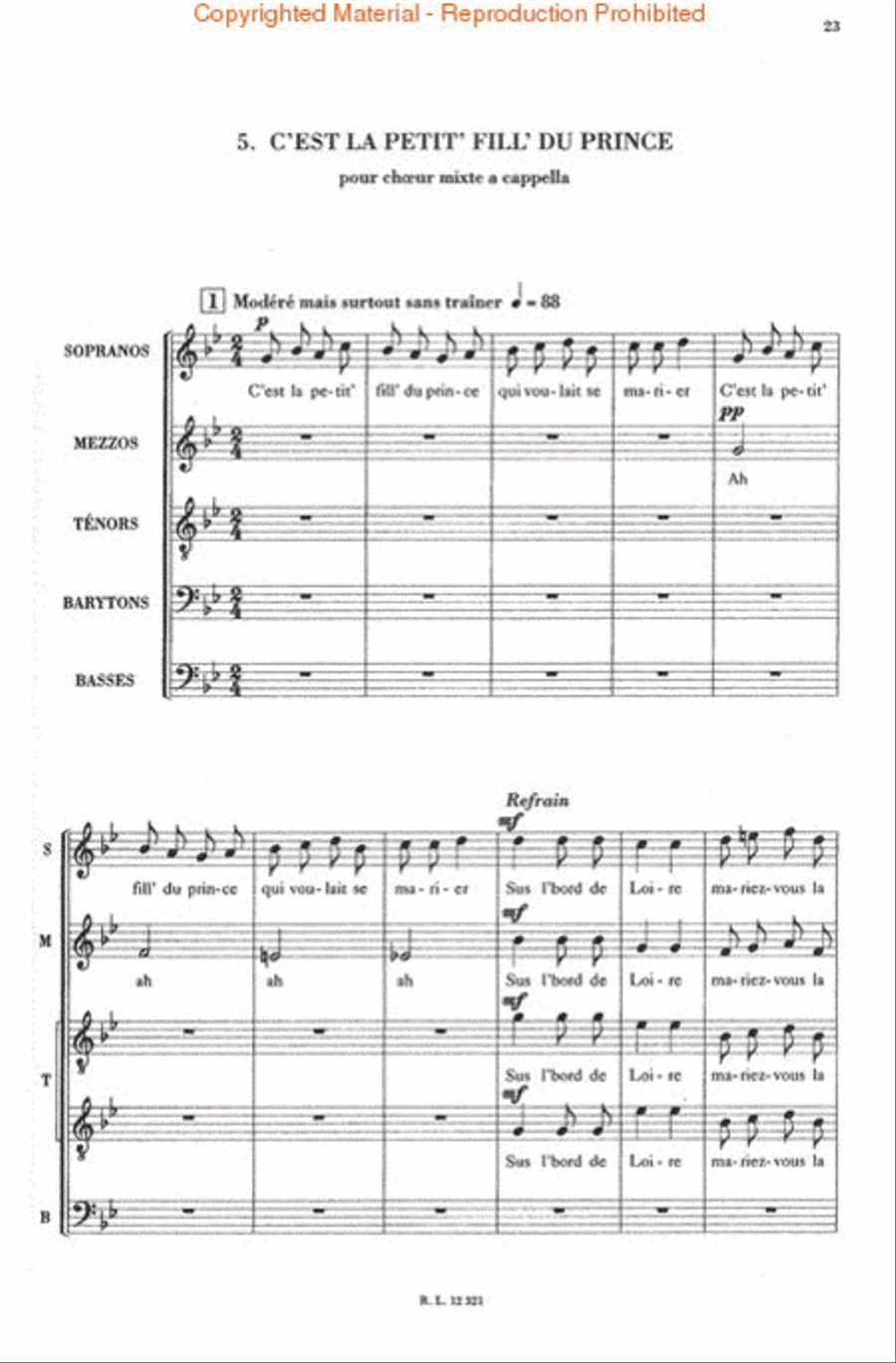 8 Chansons Francaises A Cappella scores gallery preview page 4