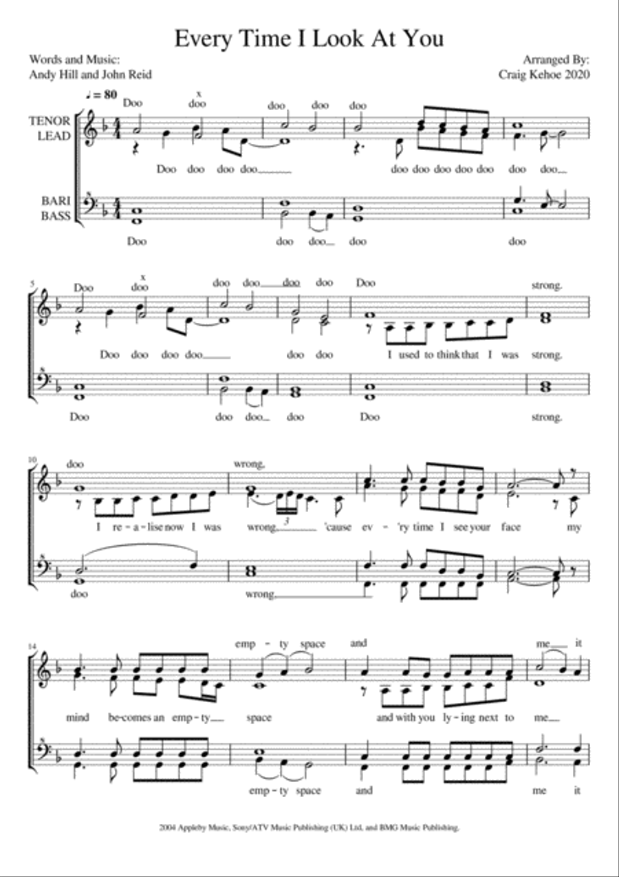 Every Time I Look At You SSAA scores gallery preview page 1