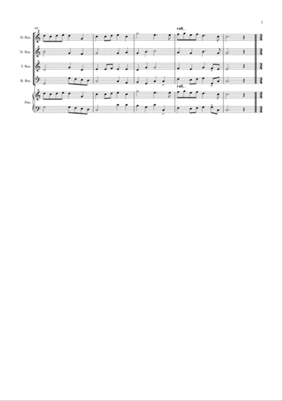 2 Classical Favourites for Recorder Quartet (volume three) Recorder scores gallery preview page 3