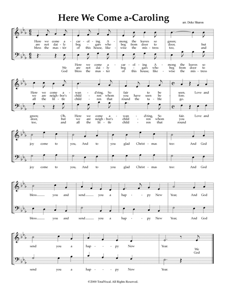 Here We Come A Caroling by Traditional A Cappella - Digital Sheet Music