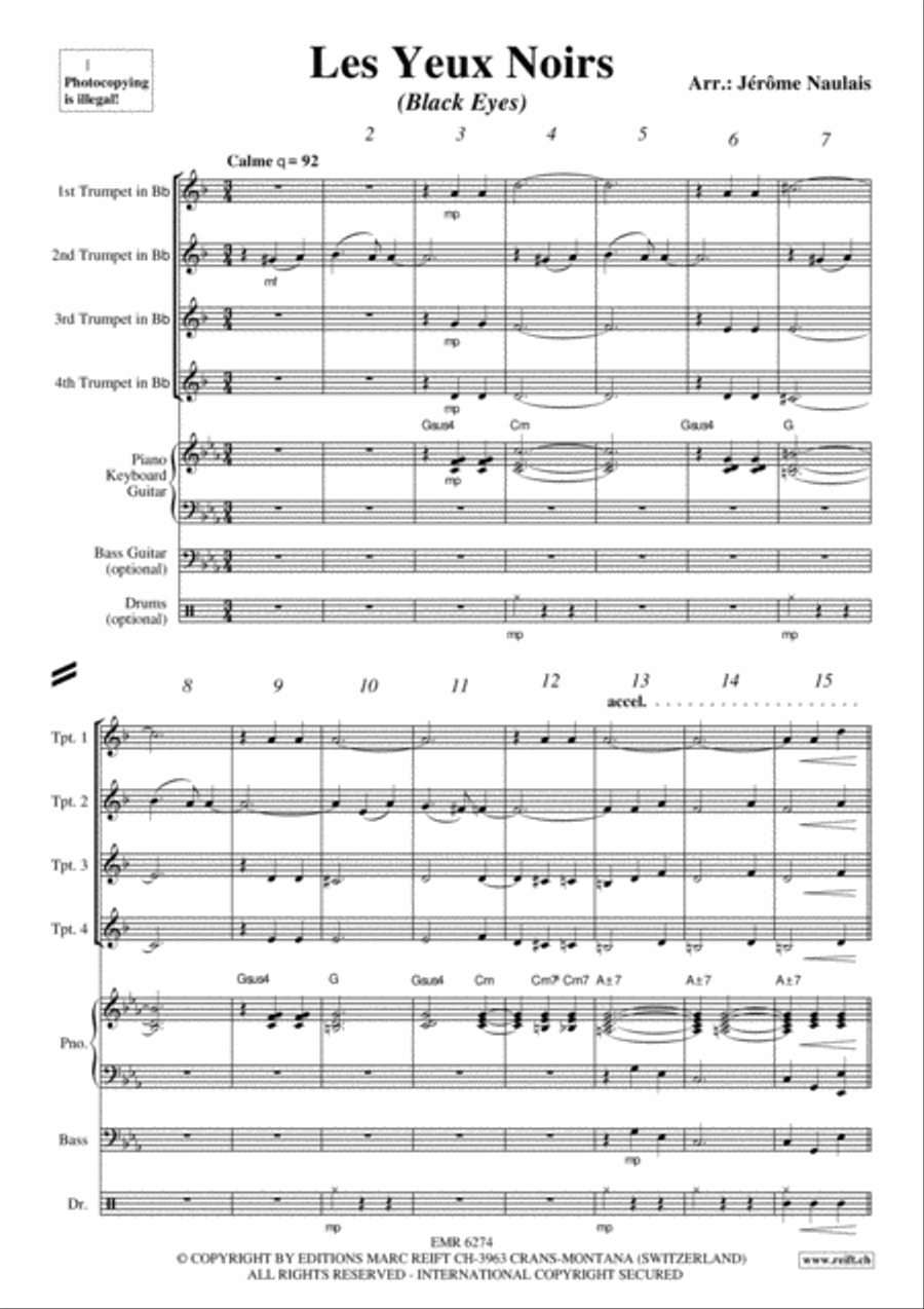 Les Yeux Noirs Trumpet scores gallery preview page 3