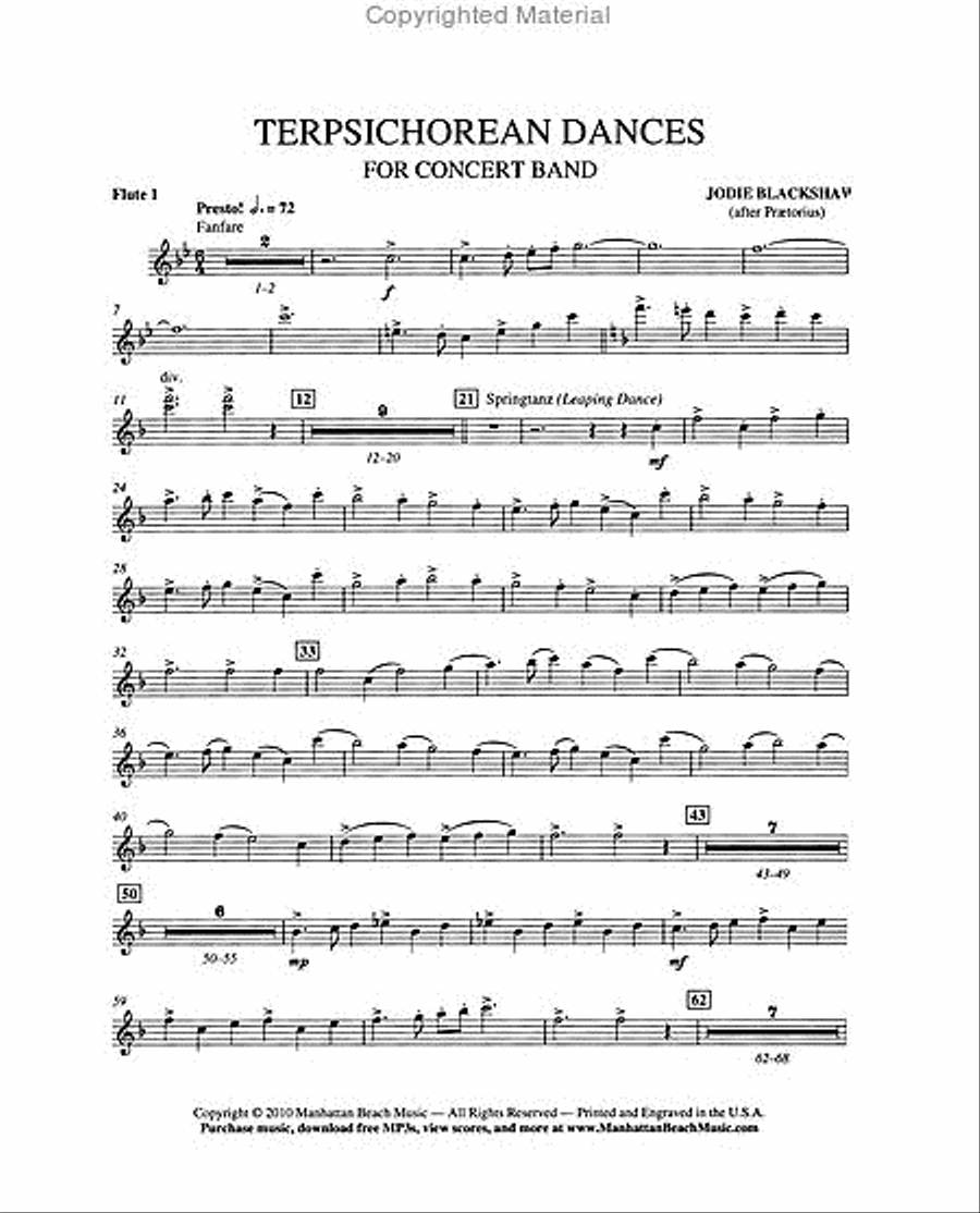 Terpsichorean Dances Concert Band scores gallery preview page 6