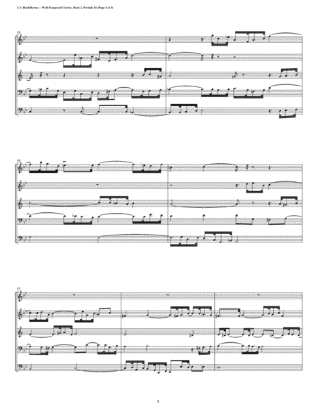 Prelude 16 from Well-Tempered Clavier, Book 2 (Woodwind Quintet) image number null