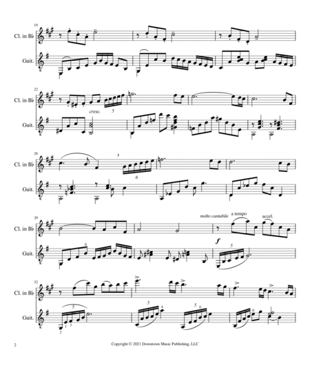 Cafe 1930 by Piazzolla for Clarinet in Bb and Guitar (Full Score and Parts) image number null