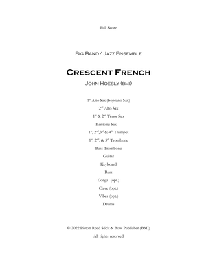 Book cover for Cresent French- for big band/jazz ensemble