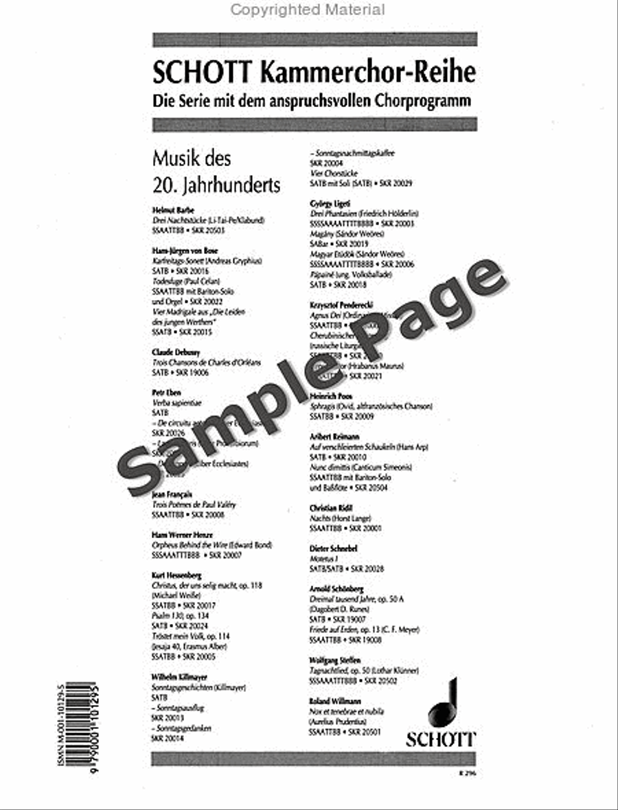 Psalm 8, Op. 85/1 4-Part scores gallery preview page 17
