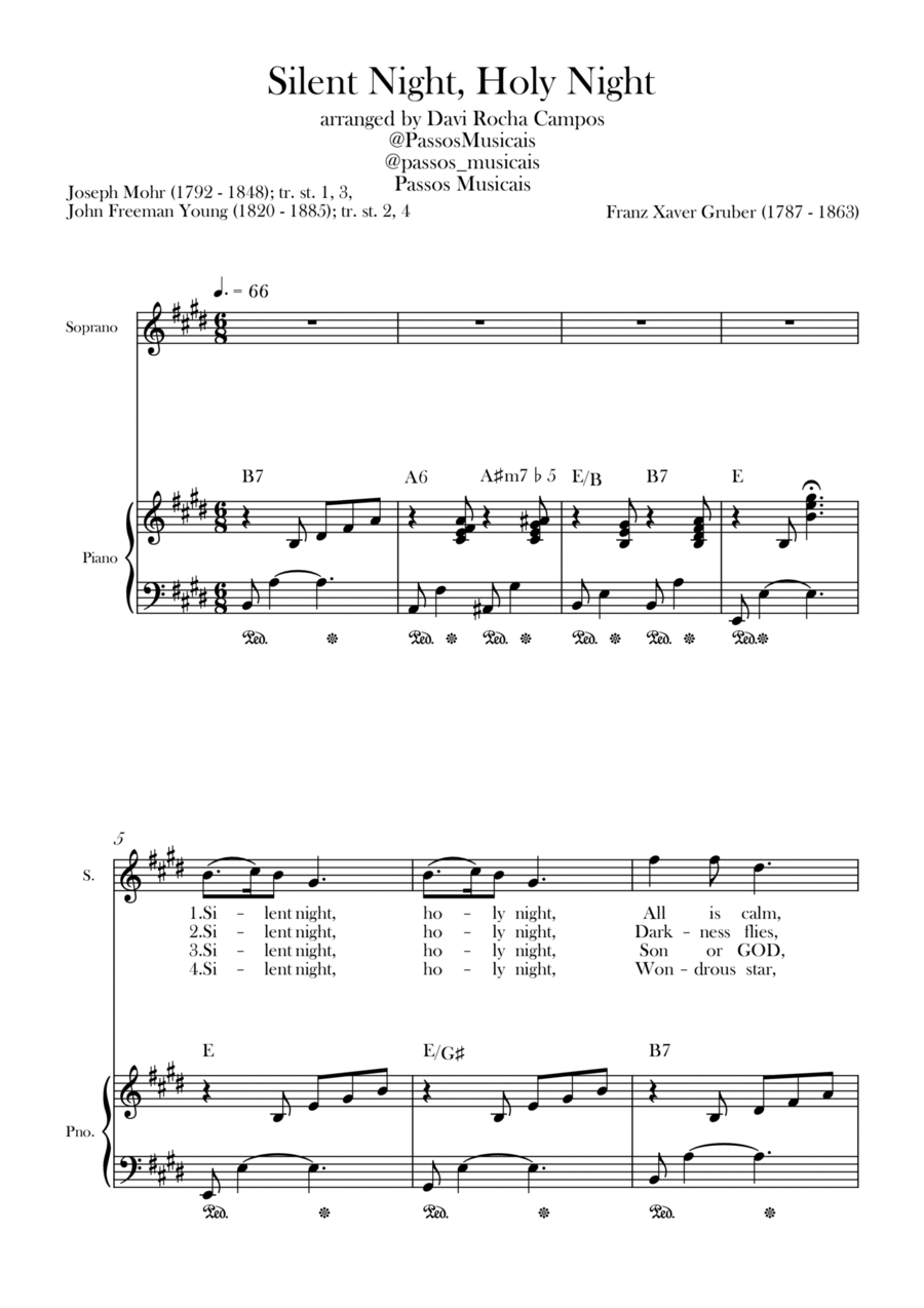 Silent Night, Holy Night Silent Night, Holy Night Soprano Voice scores gallery preview page 1