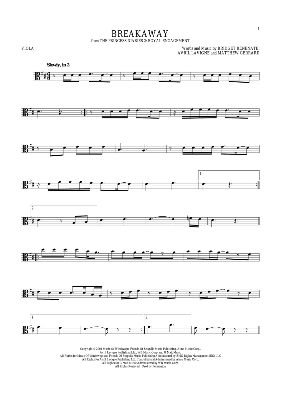 Breakaway Viola Solo scores gallery preview page 1