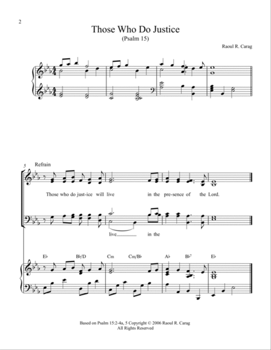 Those Who Do Justice (Psalm 15) 4-Part scores gallery preview page 2