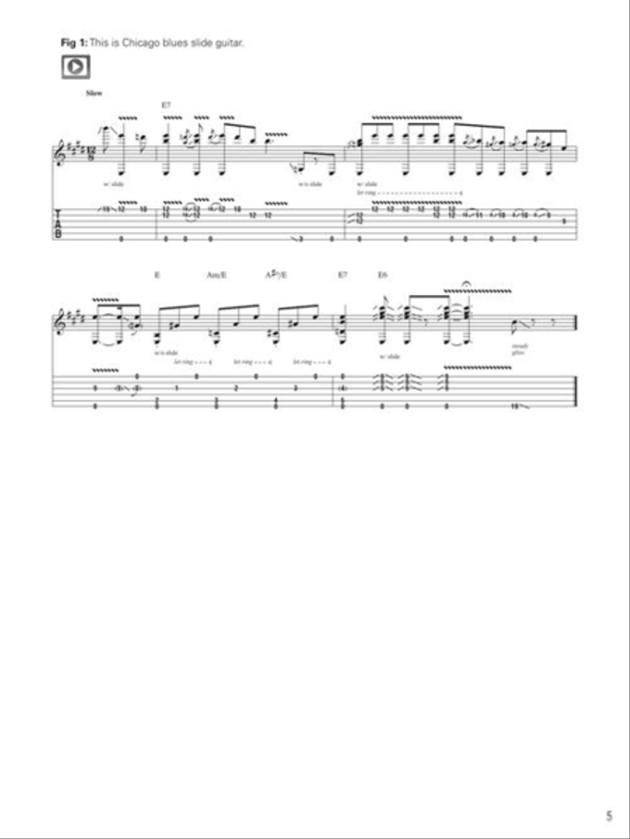 Chicago Blues Slide Guitar Electric Guitar scores gallery preview page 6