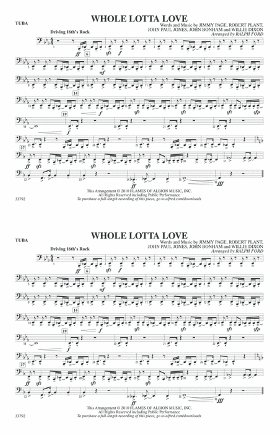 Whole Lotta Love: Tuba Marching Band scores gallery preview page 1