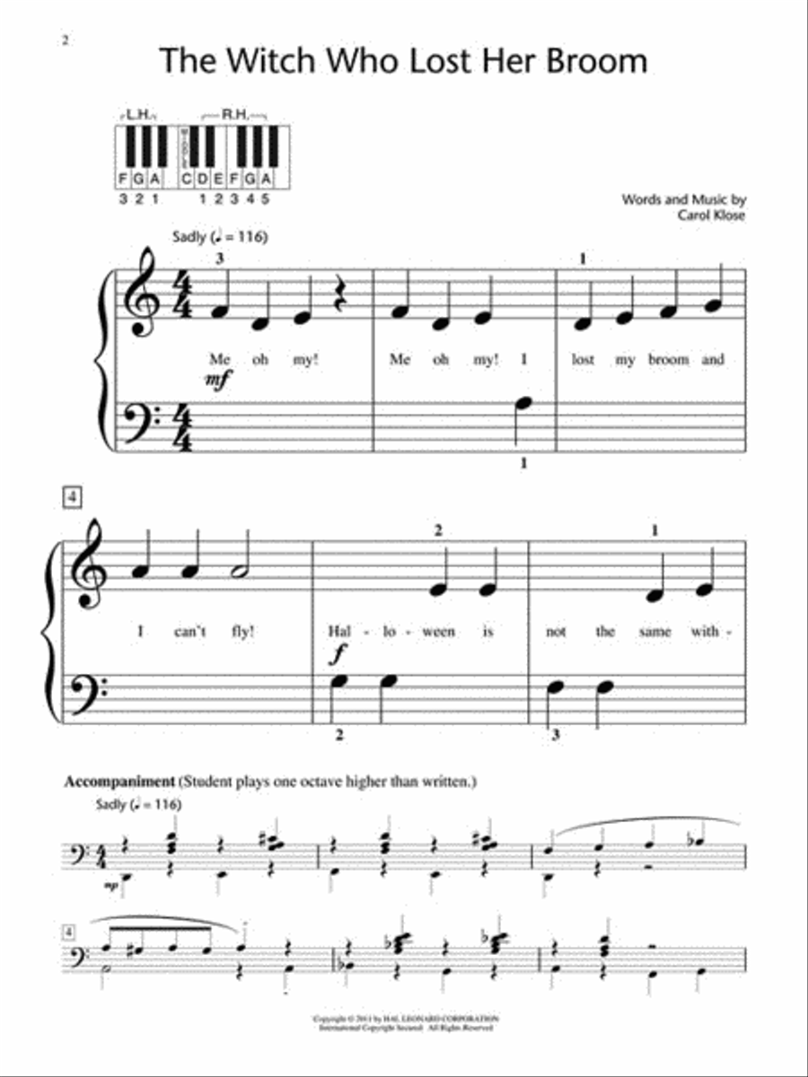 The Witch Who Lost Her Broom Piano Method scores gallery preview page 2