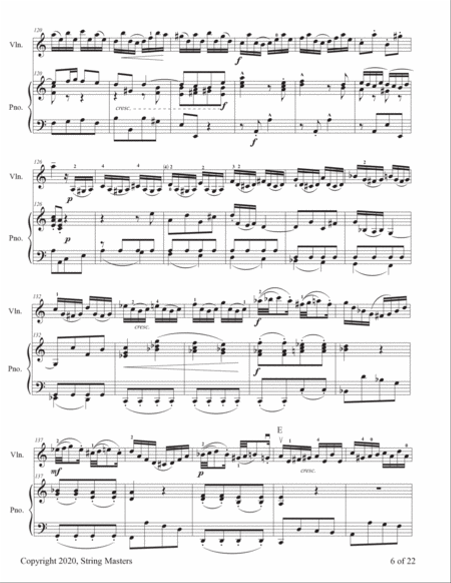 Bach, Concerto in A minor, BWV 1041, Violin & Piano Violin scores gallery preview page 6