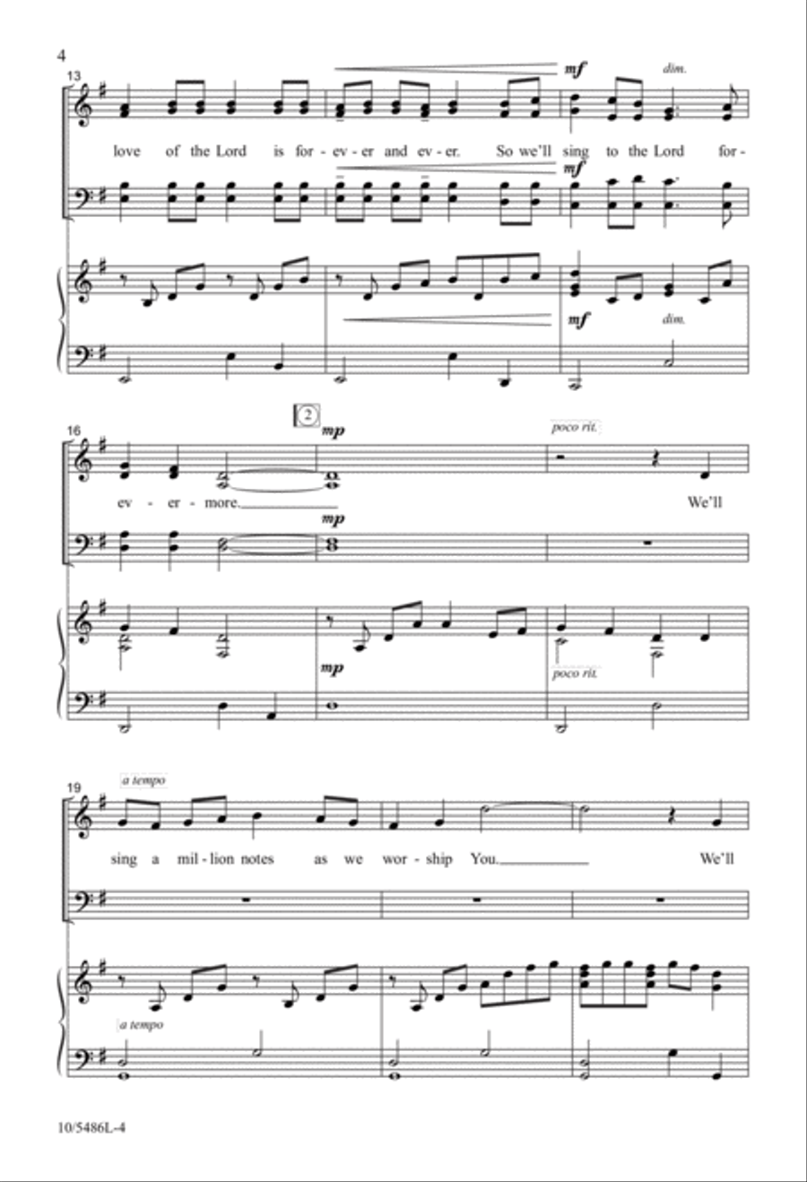 A Million Notes 4-Part scores gallery preview page 4