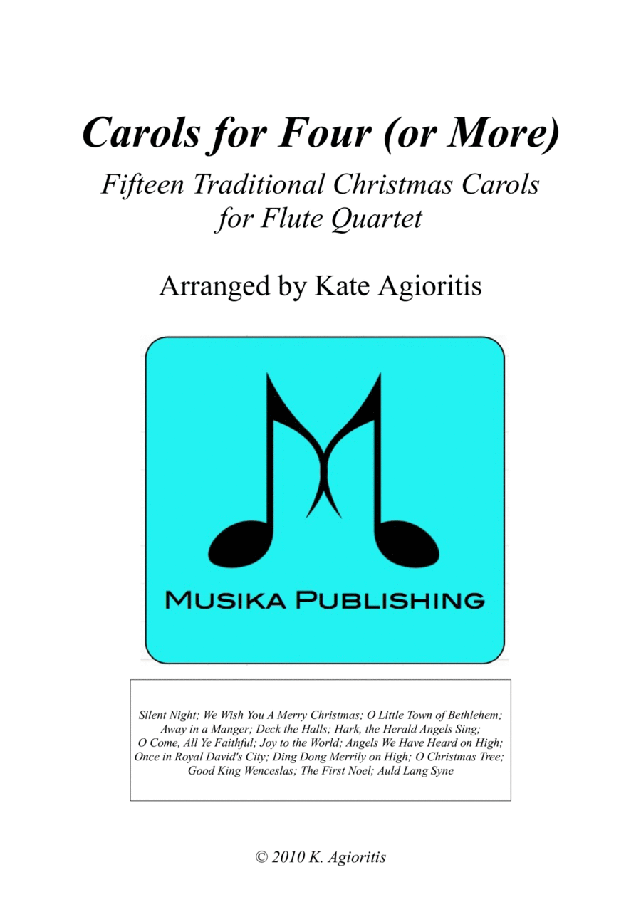 Carols for Four (or more) - Fifteen Carols for Flute Quartet Flute Quartet scores gallery preview page 1