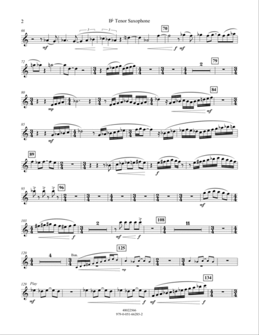Awakening... - Bb Tenor Saxophone Concert Band scores gallery preview page 2