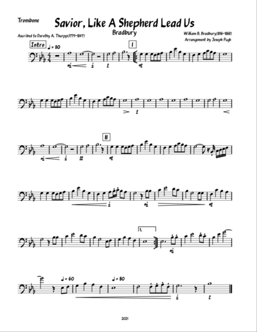 Saviour Like A Shepherd Lead Us Horn scores gallery preview page 4