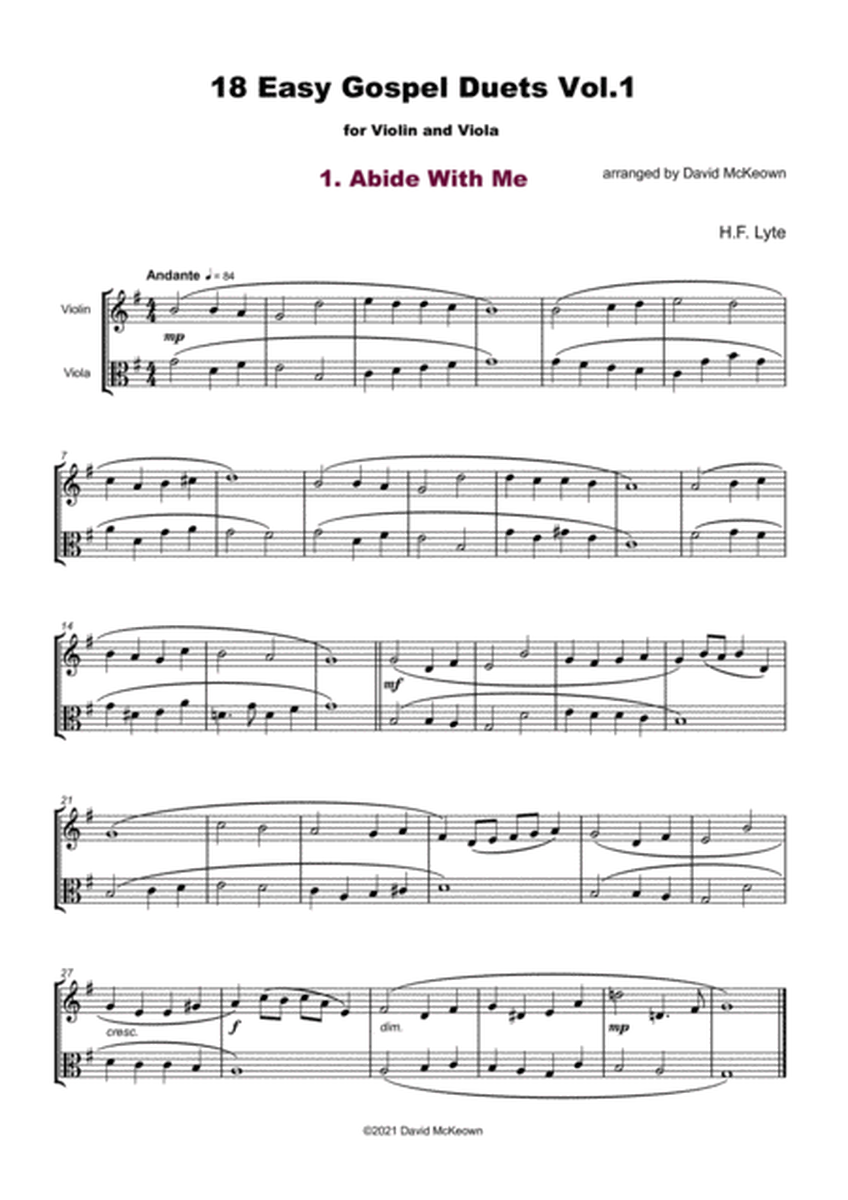 18 Easy Gospel Duets Vol.1 for Violin and Viola