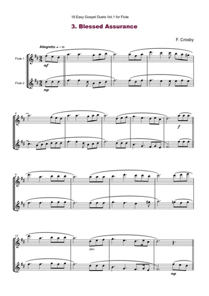 18 Easy Gospel Duets Vol.1 for Flute by Various Flute Duet - Digital Sheet Music