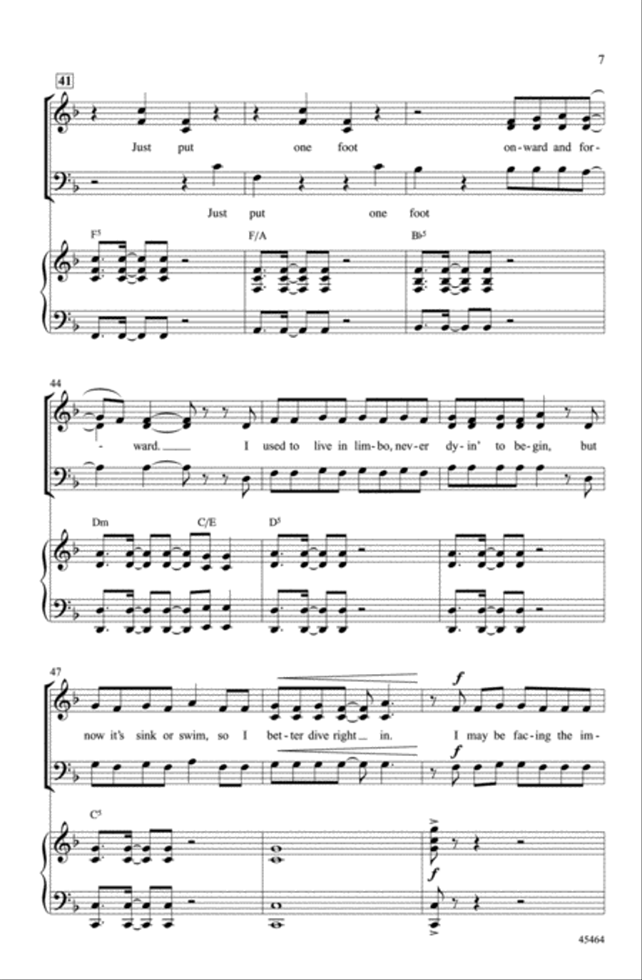 Step One (from the musical Kinky Boots) Choir scores gallery preview page 6